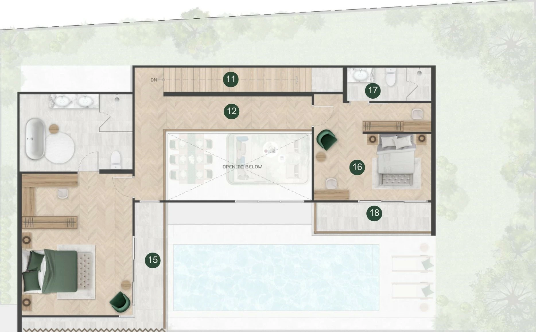 The Teak Phuket layout Floor-Plan-Type-D-2nd-floor
